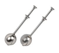 2 Pieces Tea Tongs Tea Strainer 304 Stainless Steel Tea Infuser for Loose Tea with Telescopic Handle - Even Sieving of Sugar, Flour, Spices, and Cocoa for Cooking and Enjoying Tea
