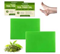 2 Pieces Tea Tree Oil Soap & Persimmon Soap Set - Natural Cleansing for Face & Body, Mild Exfoliation, Nourishing, Against Blemishes, for Fresh & Nourished Skin