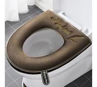 2 Pieces Thicker Bathroom Soft Toilet Seat Cover Pad with Handle Toilet Lid Cover Cushion Soft Thicker Washable Fits All Oval Toilet Seats Gray