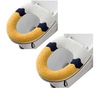 2 Pieces Thicker Bathroom Soft Toilet Seat Cover Pad with Handle Toilet Lid Cover Cushion Soft Thicker Washable Fits All Oval Toilet Seats Gray