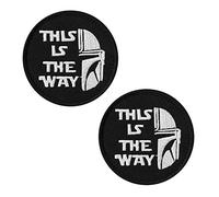 2 Pieces This is The Way Mandalorian Half Helmet Tactical Bounty Hunter Patch Funny Morale Military Emblem Embroidery Hook and Loop Patch for Jacket Backpacks Clothes Vest Uniforms