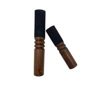 2 Pieces Tibetan Singing Bowl Mallet Suede Wooden Striker Leather Wrapped Meditation Mallet Sound Bowl Stick Buddha Musical Instruments for Buddhist Meditation Yoga Chime (Black and Brown)