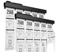 2 Pieces Ticket Holder Receipt Holder for Restaurant Refrigerator, No Drill Restaurant Order Ticket Holders, for Walls Home Kitchen Office Cafes Pubs Bars(Black, 50cm, 2p, UK)