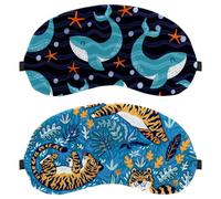 2 Pieces Tiger Blue Sleep Mask Cover, Eye Mask for Men Women, Breathable Sleeping Eye Masks, Zero Eye Pressure for Sleeping
