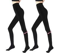 2 Pieces Tights for Women,Ladies Compression Tights UK Clearance Stretch Fit Super Elastic Slim Leggings High Waist Opaque Control Top Nude Tights & Black Tights Pantyhose Footless Tights