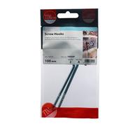 2 Pieces-Timco Screw Hooks Silver - 100mm