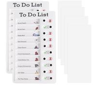 2 Pieces to Do List Checklist Board with 2 Replaceable Blank Paper Chore Chart for Adults Portable Chore Chart Memo Boards Daily Detachable Reusable Checklist School Home Daily Affairs Reminder