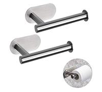 2 Pieces Toilet Roll Holder Wall Mounted, VEGCOO Self Adhesive Suction Stainless Steel Toilet Paper Holder, for Kitchen and Bathroom Waterproof Without Drilling