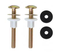 2 Pieces Toilet Seat Screws, Universal Carbon Steel Plated Toilet Lid Fittings and Fixtures, Toilet Blind Hole Fitting Kit for Toilet Seat Hinge Bolts Replacement Parts