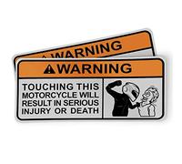 2 pieces | Touching This Motorcycle Motorbike Biker Sticker Warning Stickers Funny Safety Instructions Decals | Car Bumper Window Motorcycle Helmet