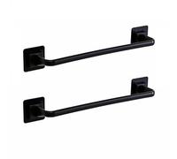 2 Pieces Towel Bar Rail, Self Adhesive Hanger Rail Organizer Holder, Bathroom Rod Accessories, for Family Bedroom Kitchen Bathroom Toilet(Black(30.5CM))
