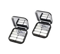 2 Pieces Travel Powder Holder with Strong Magnet Seal Portable Empty Eyeshadow Palette for Home and Offices