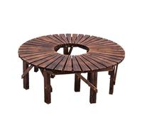 2 Pieces Tree Bench Wrap Around Tree Bench,Semi-Circular Patio Seating with Solid Wood Frame,for Garden,Park,Courtyard