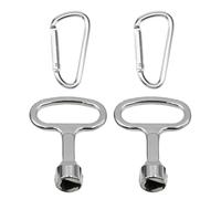 2 Pieces Triangle Key, Metal Triangle Wrench, Distribution Box Valve Key, Power Cabinet Key, Gas Meter Triangle Key
