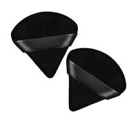 2 Pieces Triangle Puff Puff Soft Makeup Powder Puff Powder Puff Reusable Triangle Dry Wet Velvet Puff for Loose Powder Makeup Daily Foundation Cream Blush (Black)