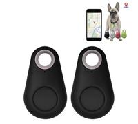 2 Pieces Two-Way Location Tracking Alarm Pet Tracker, Pet GPS Tracker for Dogs, GPS Tracker for Keys (Black)