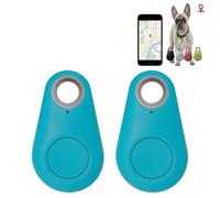 2 Pieces Two-Way Location Tracking Alarm Pet Tracker, Pet GPS Tracker for Dogs, GPS Tracker for Keys (Blue)