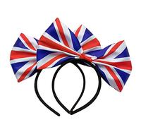 2 Pieces UK Flag Bow Headband Union Jack Party Supplies National Decorations Carnival Hairdress British Royal Costume Head Boppers