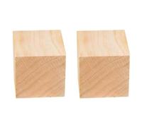 2 Pieces Unfinished Wood Cubes Natural Unfinished Wooden Block Solid Wood Square Blocks for DIY Projects Home Decoration Alphabet Blocks Puzzles Making, 6 x 6cm