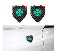 2 pieces universal sticker emblem compatible with Alfa Romeo 147 GT Brera 155 156 159 166 Giulia Mito Giulietta Spider 3D badge sticker