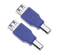2 Pieces USB 2.0 Female to Printer B Male Adapter | USB Female to Male Printer Plug Gender Changer Coupler Connector Short Extension Converter Adaptor for Computers, Laptops, Hard Drives (2 Pack)