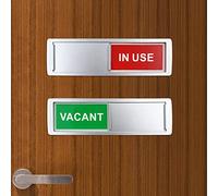 2 Pieces Vacant In Use Sign, Slider Door Indicator Sign, 7 x 2 Inch Privacy Sign for Office Door, Privacy Slide Door Sign(Silver)