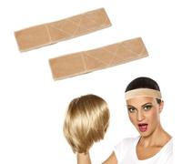 2 Pieces Velvet Wig Band, Elastic Non-Slip Wig Grip Headband for Wigs and Frontal, Adjustable Wig Grip Headbands to Fasten Wig Securely & Create a Seamless Hairline Transition, Nude