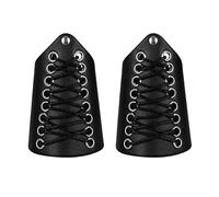 2 Pieces Viking Armour Men Medieval Bracers Armor Adjustable Arm Gauntlet Vintage Leather Wrist Guards Archery Bracers for LARP, Cosplay, Halloween Costume (Black)