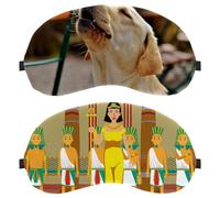 2 Pieces Vintage Ancient Egypt Cleopatra Sleep Mask, Completely Block Out Light Eye Mask for Side Sleeper, Zero Eye Pressure Night Blindfold, Adjustable Eye Shade Cover