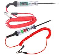 2 pieces voltage tester car circuit test pen 3V-120V, test lamp car, power tester with test lamp and digital LCD, circuit tester with crocodile clip
