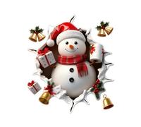 2 Pieces Wall-Breaking Santa Claus Wall Stickers,3D Christmas Wall Decals,Santa Claus Breaking Decals,11x10inch Christmas Decor Reindeer Removable Cute Cartoon Party Supplies