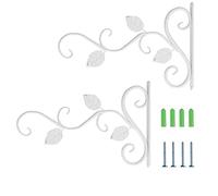 2 Pieces Wall Hooks for Plants, Hanging Pot Hooks, Cast Iron Wall Hook Screws Lantern Holder for Hanging Plant Baskets, Lanterns (White)