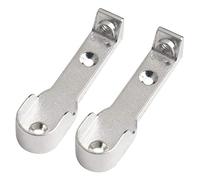 2 Pieces Wardrobe Rod End Supports Furniture Hardware Accessories Wardrobe Tube Support Bracket Clothes Hanging Rail Holder (Silver)
