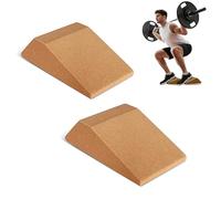 2 Pieces Wedge Blocks, Cork Ramp Squat Ramp, Cork Pocket Wedge, Calf Slant Board for Squats for Yoga Weight Lifting to Avoid Muscle Fatigue