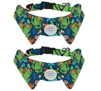 2 Pieces Weird Cartoon Frogs Adjustable Bow Tie Dog Collar, Cute Dog Tuxedo Collar, Formal Pet Cats Necktie for Puppy Cat Wedding Grooming, Birthday Gift