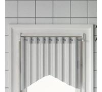 2 Pieces White and Silver Aluminium Curtain Poles, 40-60 cm Telescopic for Living Room, Kitchen, Bathroom, Privacy Screen and Window Decoration, Easy Installation No Drilling Required