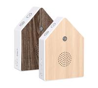 2 pieces white noise sound machine - bird chirping sound box, portable adjustable volume speaker, singing bird box motion sensor, wooden decorative sounds boxes birds, for Home Office Hotel Travel