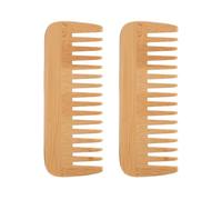 2 Pieces Wide Tooth Hair Comb, Wooden Wide Tooth Hair Comb, Wooden Curling Comb, Anti-Static Hair Comb For Combing, Styling And Trimming