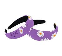 2 Pieces Wide Top Turban Velvet Hair Bands, Daisy Flowers Fashion Head Wrap, Hair Head Bands Elastic Headband for Women, 2 Size