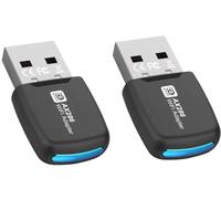 2 Pieces WiFi Dongle | 300Mbps Wifi Adapter | 2.0 USB WiFi 5dBi Dual Band | 2.4GHz/5GHz | Wireless Adapter | PC/Desktop/Tablet/Laptop | Support Windows 11/10/7/ | No CD