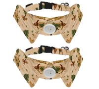 2 Pieces Wild West Cowboys Rural Landscape Mountain Kitten Collars, Velvet Puppy Dog Bow tie Collar, Adjustable Formal Pet Tuxedo Bowties for Boy Girls Dogs Cats