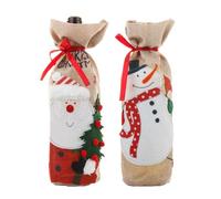 2 Pieces Wine Bag Christmas, Santa Claus Bottle Bags, Christmas Wine Bottle Cover, Reusable Wine Bottles Gift Bags, Cute Santa Snowman Liquor Bottles Covers, For Dinner Party, Table Decoration