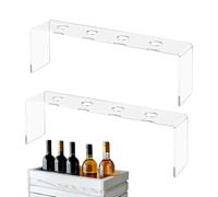 2 Pieces Wine Bottle Stopper Display Rack, Clear Acrylic Display Stand 4 Slot Wine Stopper Holder, Clear Anti-Slip Tier Storage Solution for Home Kitchen