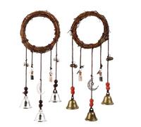 2 Pieces Witch Bells for Door Knob for Protection Hanging Bell Wind Chimes Handmade Decorative Bell for Boho Home Room Witchy Decor (Classic)