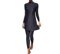 2 Pieces Women Muslim Swimwear for Women Full Cover Solid Swimming Costume Bathing Suit UV Protection Rash Guard Surfing Beachwear 2025 Blue