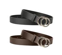 2 Pieces Women'S Belt, Pu Leather Belt, Fashionable And Simple Accessories, Pants Accessories, Clothing Accessories (Black, Brown).