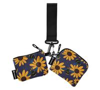 2 Pieces Women's Double Wrist Band Purse Bee Pattern Summer Floral Pattern Women Minimalist with Zipper Compartment for Women Girls 2 Pieces Multicoloured 10 cm (L) x Multi-Coloured, Multicoloured.,