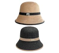 2 Pieces Women's Knit Hat, Women's Crochet Hat, Hollow Mesh, Outdoor Casual, Breathable Sun Protection Cap Black