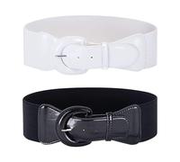 2 Pieces Women'S Wide Belt, Simple And Versatile Belt, Retro Belt, Elastic Elastic Belt, Clothing Decoration Belt.