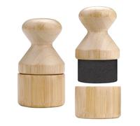 2 Pieces Wood Cutting Board Oil Applicator with Lid, Wood Conditioner Wax Applicator Brush, No Mess Cutting Board Oiling Tool for Butcher Blocks Spatulas Spoons Wooden Utensil (Beige)
